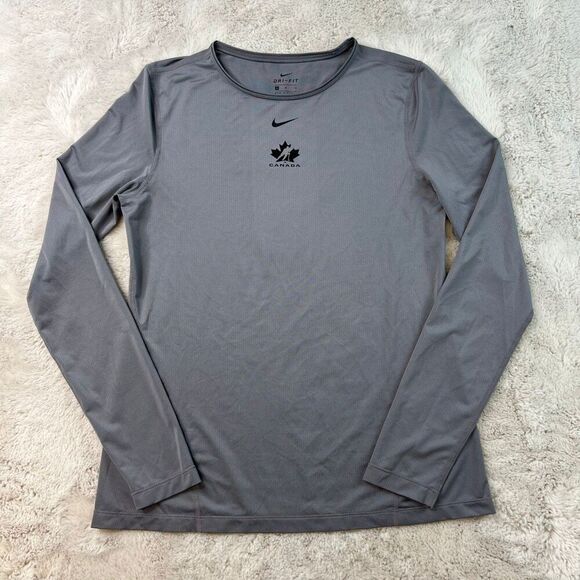 Nike Dri-FIT Long Sleeve Shirt Training Running Base Layer Womens Medium Canada - Picture 1 of 7